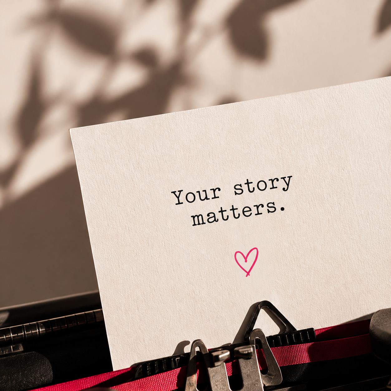 Your Story Matters Typewriter flat lay
